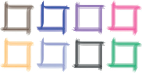 Grungy Hand-Drawn Colourful Frame Vector Pack Featuring Doodle Borders and Pencil Brush Outlines

