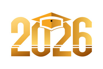 Class of 2025 Graduation with Cap Design Isolated on White Background