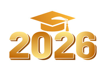 Class of 2025 Graduation with Cap Design Isolated on White Background