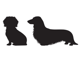 LONG HAIRED DACHSHUND DOG SILHOUETTE