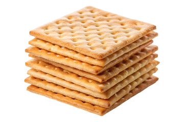 stack of square crackers image isolated on a transparent background