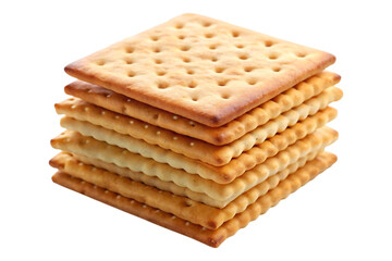 stack of square crackers image isolated on a transparent background