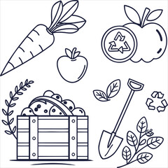 set of vegetables icons
