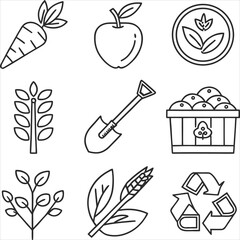 set of icons of vegetables