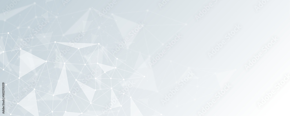 Wall mural abstract technology futuristic polygonal network structure mesh background. geometric connected dots