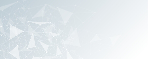 Obraz premium Abstract technology futuristic polygonal network structure mesh background. Geometric connected dots and lines communication network background.