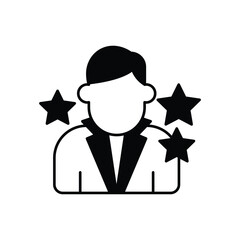 customer review glyph icon with white background vector stock illustration