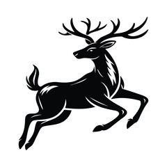 Majestic Deer Silhouette with Intricate Antlers