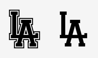 LA Los Angeles Vintage Retro Lettering SVG PNG Set – California Dodgers Style Vector Design for Cricut Sublimation Embroidery