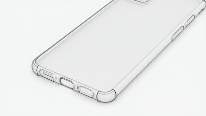 Clear protective case for a modern smartphone.