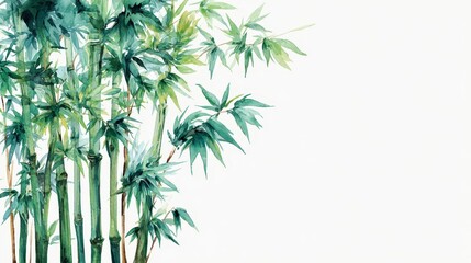 Fototapeta premium Serene bamboo forest painting, evoking tranquility and peace in nature's embrace