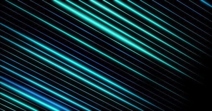 Blue fractals lines shining. Loop