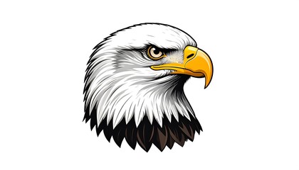 Obraz premium Close-up profile of an eagle's head. Bold graphic design