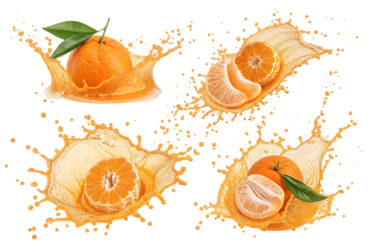 juice splash in clementine fruit PNG Image