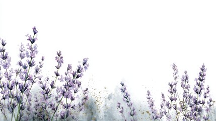 Naklejka premium Exquisite watercolor lavender flowers painting, a delicate purple floral masterpiece for art lovers