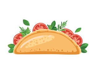 Delicious Herb Tomato Pastry - Vector Illustration