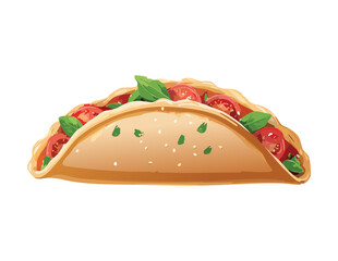 Savory Tomato Herb Taco - Vector Illustration