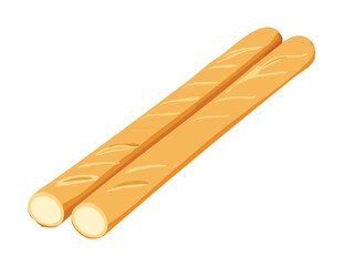 Fresh Baked French Sticks - Vector Illustration