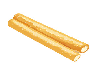 Cream Filled Wafer Rolls Snacks - Vector Illustration