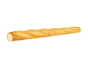 Delicious Golden Twisted Bread Stick Long - Vector Illustration