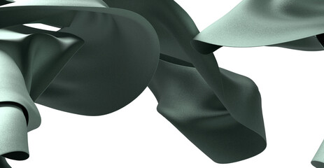 Stylish abstract image of flowing green fabric. Perfect for fashion, design, and textile projects.