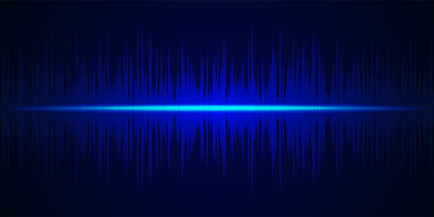 Sound waves oscillating glow light, Abstract technology background