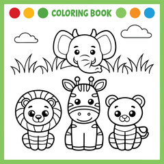 Obraz premium Whimsical cat illustration for coloring books isolated on white background