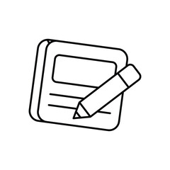 blog line icon with white background vector stock illustration