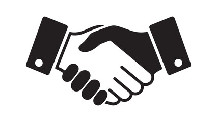 Professional handshake agreement business partnership symbol, Hand shake icon isolated white background. Silhouette Hand shake icon
