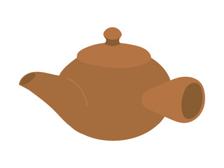 シンプルな茶色い急須のイラスト