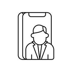 influencer marketing line icon with white background vector stock illustration