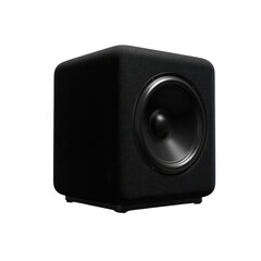Obraz premium A black cube-shaped subwoofer