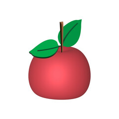 3D red Apple.