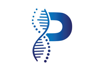 creative logo icon DNA latter P