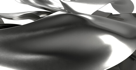 Metallic silver fabric flowing, abstract background image. Perfect for design projects.