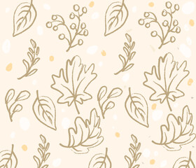 autumn orange pattern with leaves