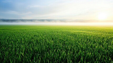 Mist Rolling mist covering an open field, creating a sense of mystery and serenity.