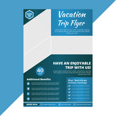 Editable general tour flyer template with clean vector layout, ideal for promoting travel packages, vacation deals, or agency services for any type of tourism campaign