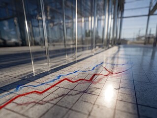 Modern business graph on floor