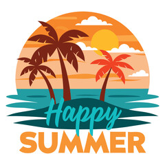 Fototapeta premium Summer vibes vector illustration.