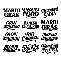 World Celebration Calligraphy Typography Vector Bold Holiday Lettering Quotes