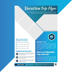 Adventure tour flyer template with bold visuals and editable layout, perfect for travel agencies offering hiking, trekking, or outdoor holiday experiences in vector format