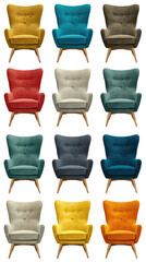 Colorful Armchairs in a Grid