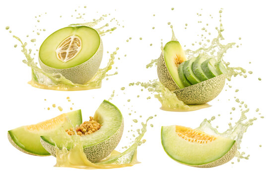 juice splash in honeydew melon fruit PNG Image - Powered by Adobe
