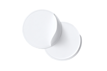 Two overlapping white circular objects