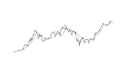 Abstract graphical representation of a stock market trend