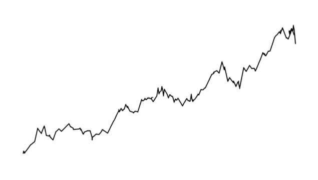 Abstract graphic of a rising stock chart