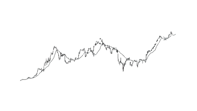 Abstract graphical representation of a stock market trend