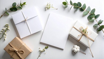 Packaging mockup for social media, Business card or invoice template