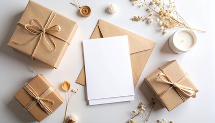 Packaging mockup for social media, Business card or invoice template